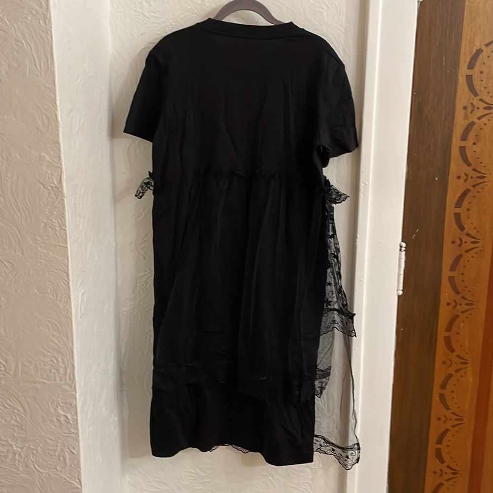 Simone Rocha Black Lace-Trim T-Shirt Maxi Dress - Picture 2 of 7